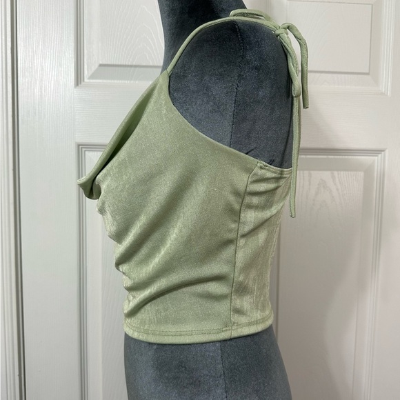 Blue Blush Light Green Draped Camisole - Picture 4 of 7